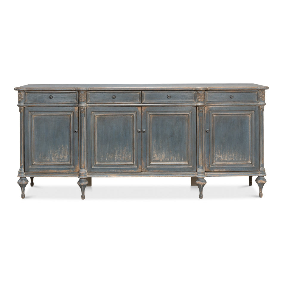 SARREID, Fliederfarbenes Sideboard, blau lackiert