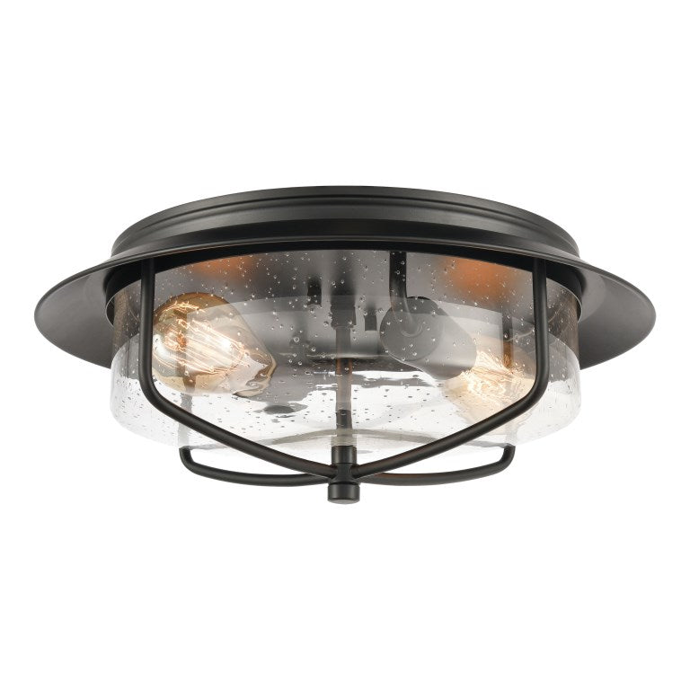 Elchheim, Lakeshore Drive 15'' Wide 2 - Licht Flush Mount - Mattschwarz