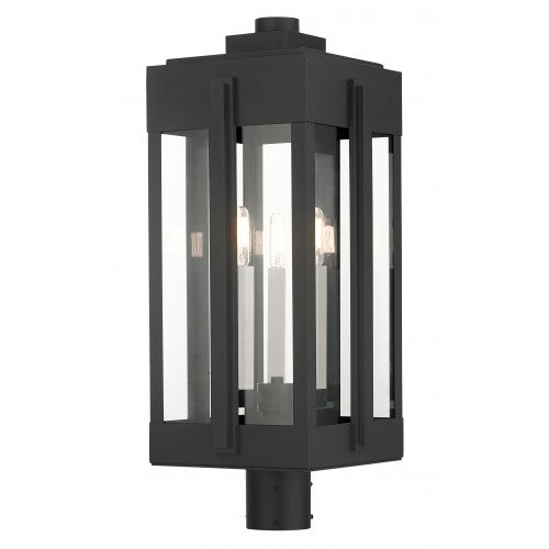 Livex Beleuchtung, Lexington 3 Licht Schwarz Outdoor Post Top Laterne