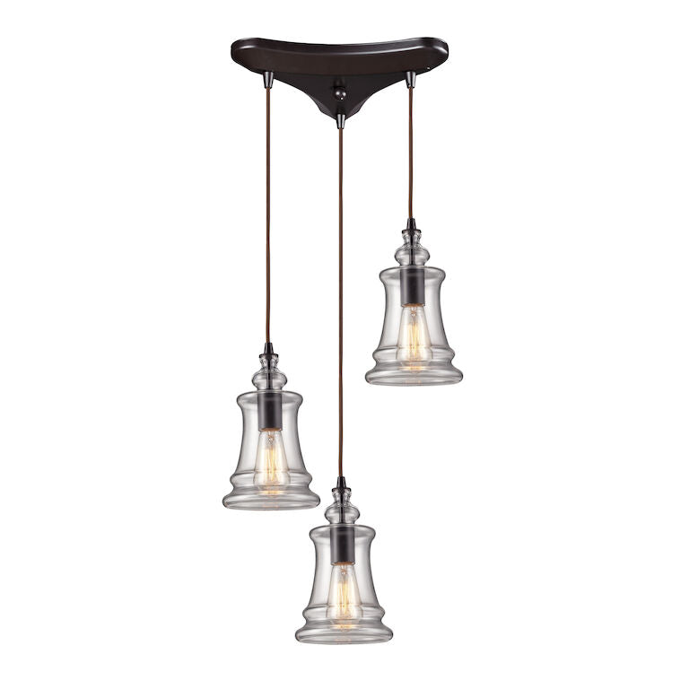 Elk Home, Menlow Park 10'' Breite 3-Licht Multi Pendelleuchte - Style 1